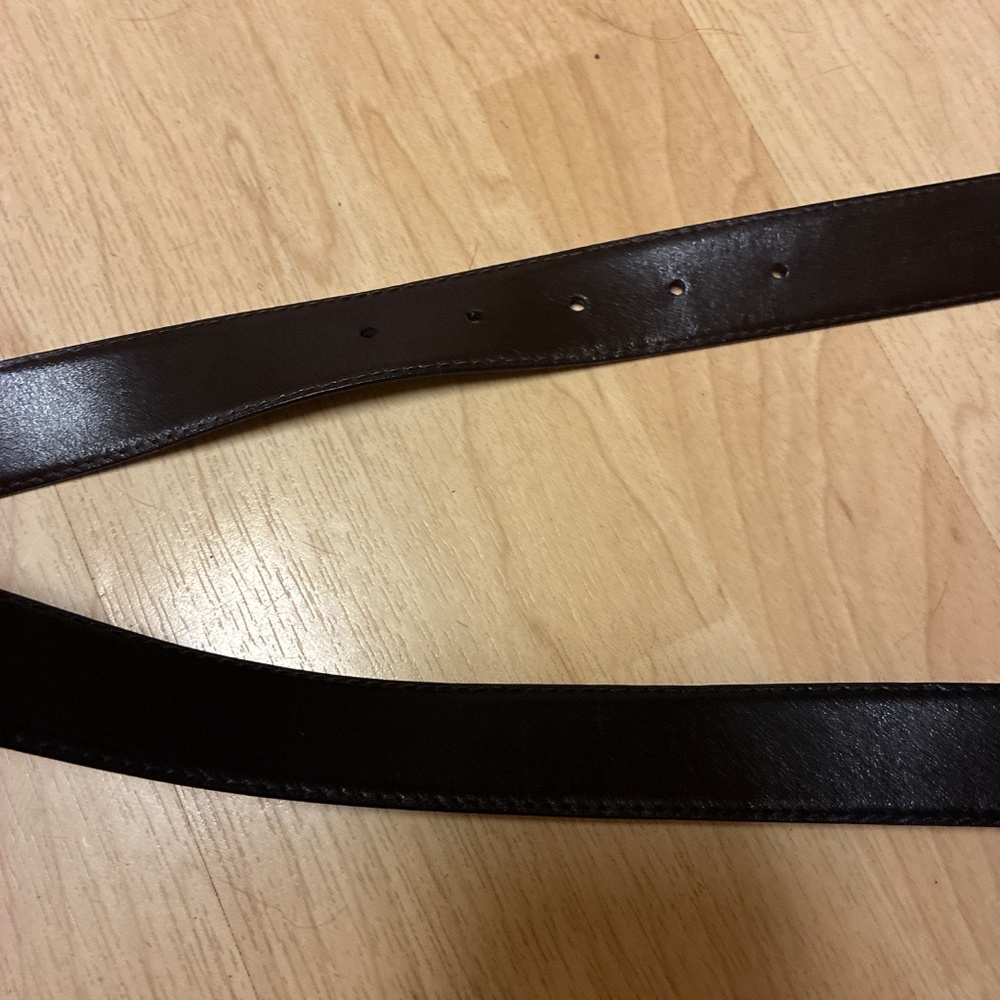Burberry Black Leather Belt with Yellow Plaid Accent - Picture 5 of 6